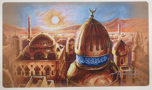 真鍮の都 プレイマット直筆サイン入りby Mark Tedin