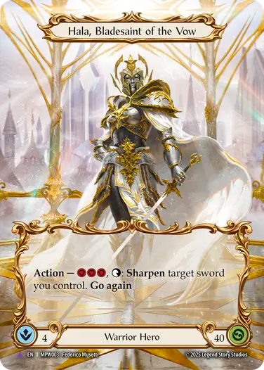 [Warrior Hero] Hala, Bladesaint of the Vow/誓いし剣聖、ハーラ [MPW][Cold Foil][Marvel]