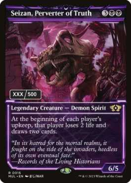 真実を捻じ曲げるもの、逝斬/Seizan, Perverter of Truth [MUL][ダブルレインボウFOIL] [シリアル]