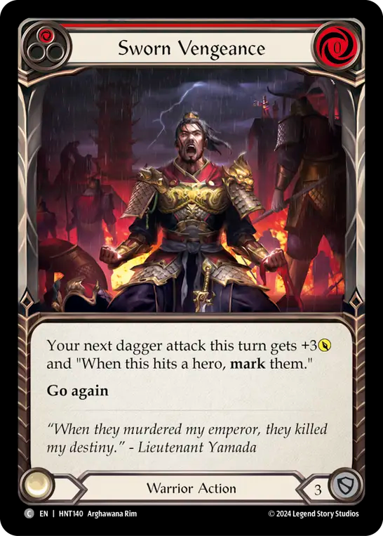 [Warrior]復讐の誓約/Sworn Vengeance [赤][HNT][Rainbow Foil]