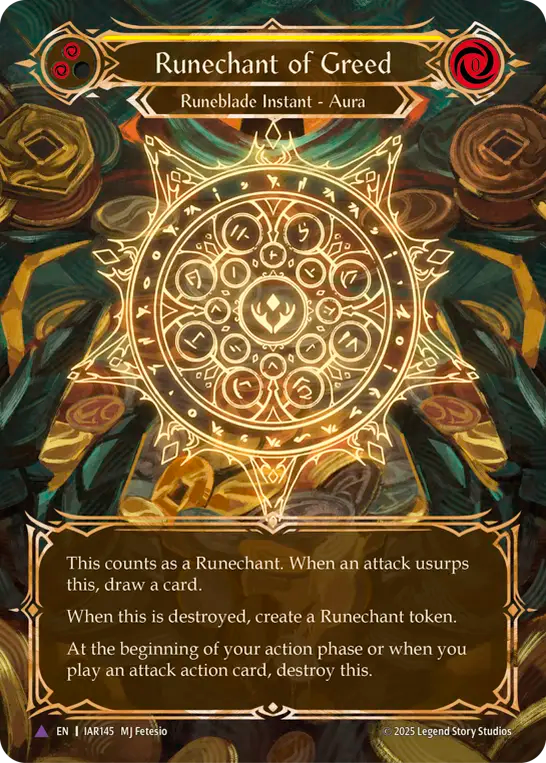 [Runeblade]強欲のルーン陣/Runechant of Greed [OMN][Cold Foil][Marvel]