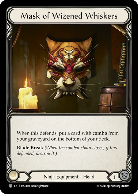[Ninja]しおれた髭の仮面/Mask of Wizened Whiskers [MST][Cold Foil]