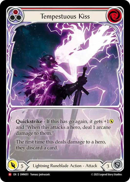 [Lightning Runeblade]雷嵐の接吻/Tempestuous Kiss [OMN][Cold Foil]
