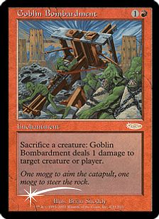 ゴブリンの砲撃/Goblin Bombardment [FNM][DCIマーク][FOIL]