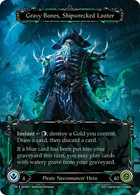 [Pirate Necromancer]難破船の略奪者、グレイビィ・ボーンズ/Gravy Bones, Shipwrecked Looter [SEA][Cold Foil][Marvel]