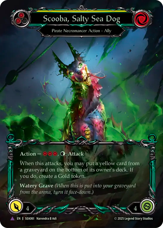 [Pirate Necromancer]腐乱の海犬、スクーバ/Scooba, Salty Sea Dog [SEA][Cold Foil][Marvel]