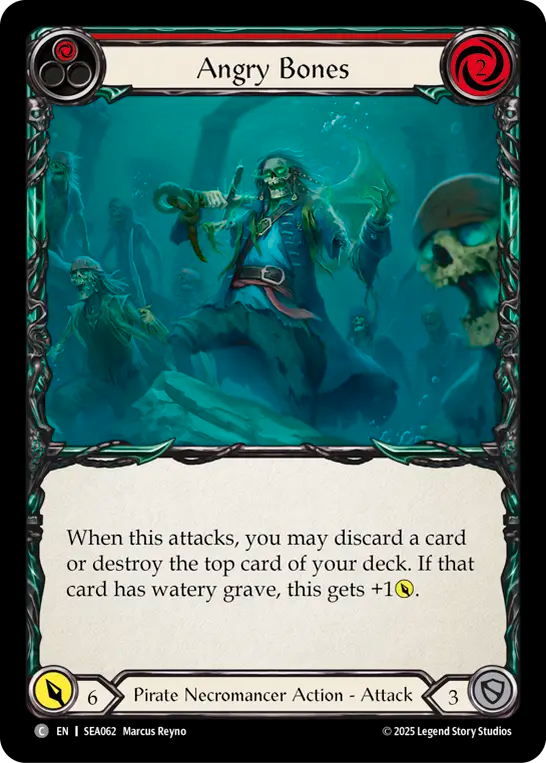 [Pirate Necromancer]飢えた骸骨/Angry Bones [赤][SEA][Rainbow Foil]