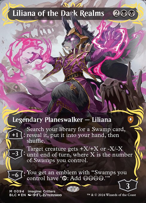 闇の領域のリリアナ/Liliana of the Dark Realms [BLC][ボーダーレス][FOIL][レイズド]