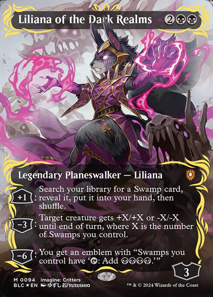 闇の領域のリリアナ/Liliana of the Dark Realms [BLC][ボーダーレス][FOIL][レイズド]