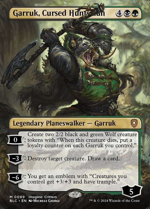 呪われた狩人、ガラク/Garruk, Cursed Huntsman [BLC][ボーダーレス]