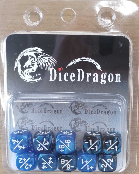 【Dice Dragon】 D6 Dice 12 mm Positive & Negative - Blue [ODD900003]