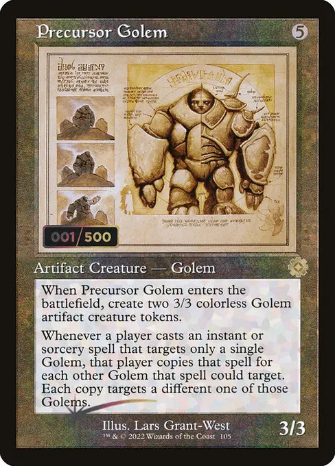先駆のゴーレム/Precursor Golem [BRO-Retro][設計図][FOIL][ダブルレインボウ]