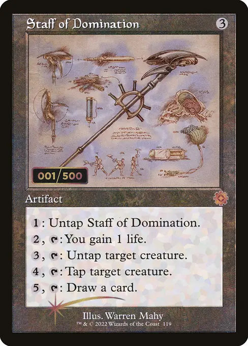 威圧の杖/Staff of Domination [BRO-Retro][設計図][FOIL][ダブルレインボウ]