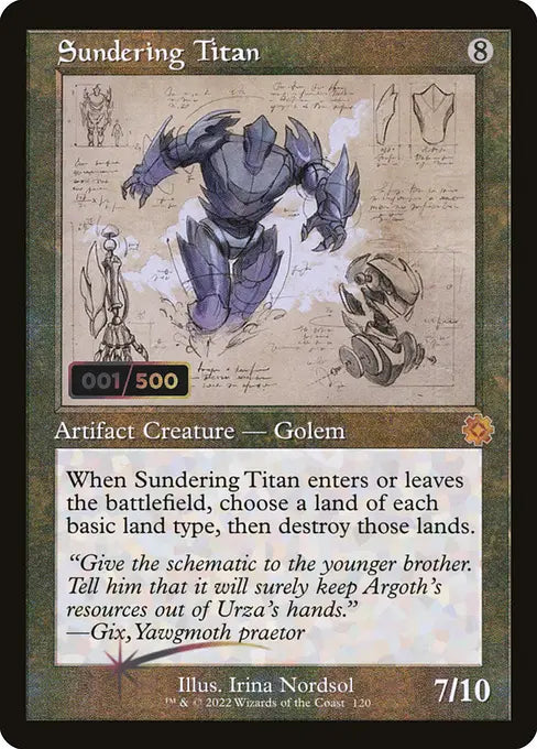 隔離するタイタン/Sundering Titan [BRO-Retro][設計図][FOIL][ダブルレインボウ]