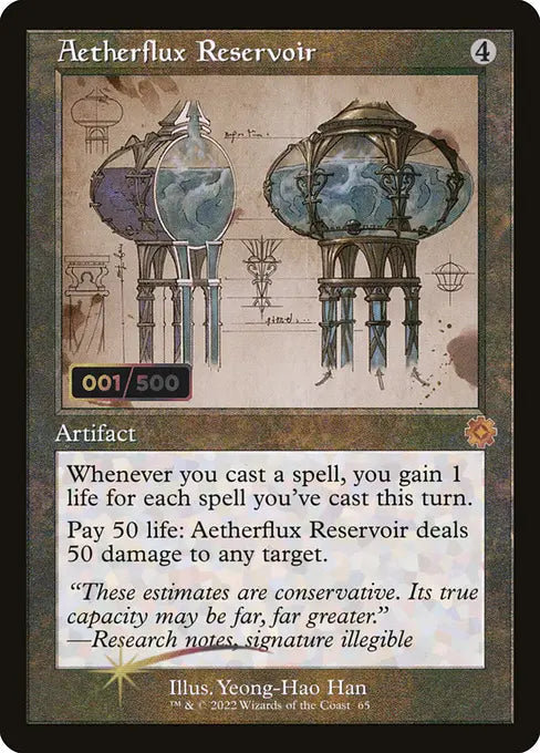 霊気貯蔵器/Aetherflux Reservoir [BRO-Retro][設計図][FOIL][ダブルレインボウ]