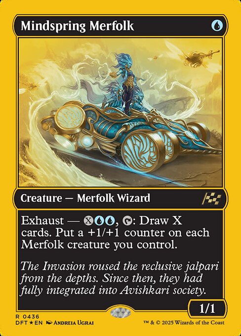 思考の泉のマーフォーク/Mindspring Merfolk [DFT-BF][FOIL][ファーストプレイス]