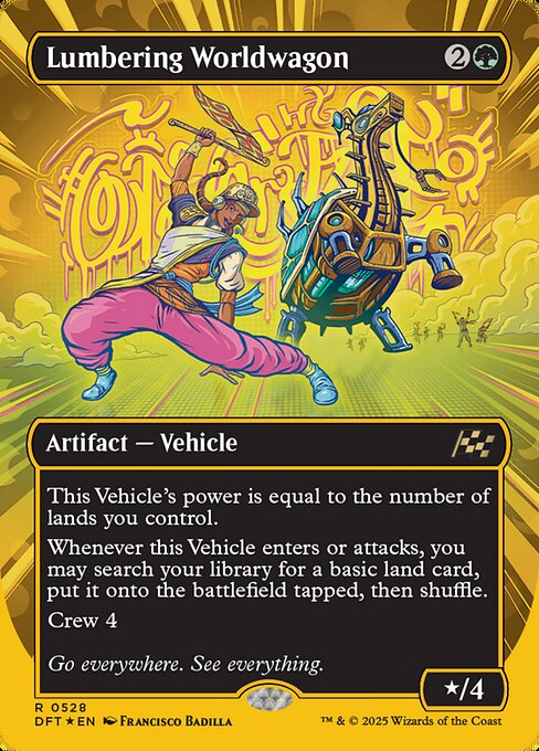 重厚な世界踏破車/Lumbering Worldwagon [DFT-BF][ボーダーレス][FOIL][ファーストプレイス]