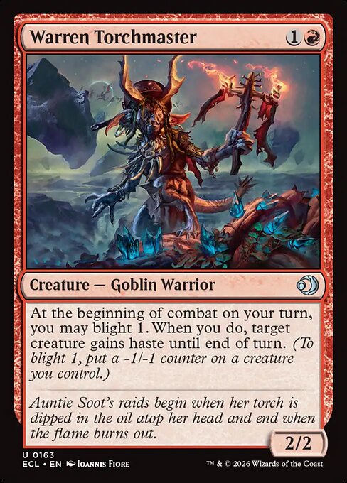 巣穴の松明持ち/Warren Torchmaster [ECL][FOIL]