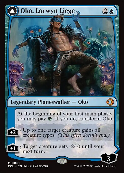 ローウィンの主、オーコ/Oko, Lorwyn Liege - シャドウムーアの末裔、オーコ/Oko, Shadowmoor Scion [ECL]