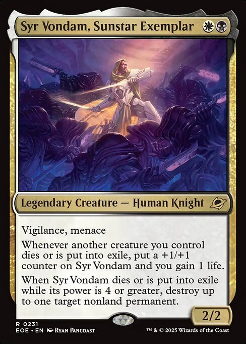 サンスターの模範、ヴォンダム卿/Syr Vondam, Sunstar Exemplar [EOE]
