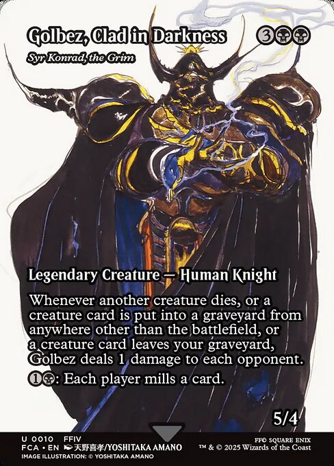 漆黒の甲冑、ゴルベーザ/Golbez, Clad in Darkness ≪厳格な者、コンラッド卿/Syr Konrad, the Grim≫ [FCA][ショーケース][FOIL]