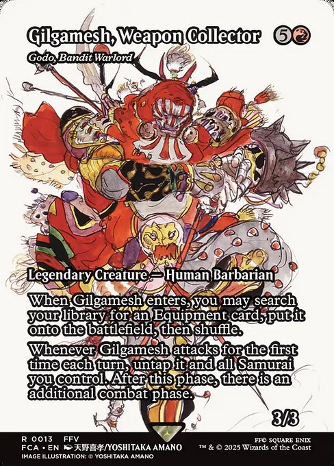 武人、ギルガメッシュ/Gilgamesh, Weapon Collector ≪山賊の頭、伍堂/Godo, Bandit Warlord≫ [FCA][ショーケース][FOIL]