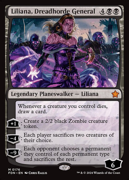 戦慄衆の将軍、リリアナ/Liliana, Dreadhorde General [FDN][FOIL]