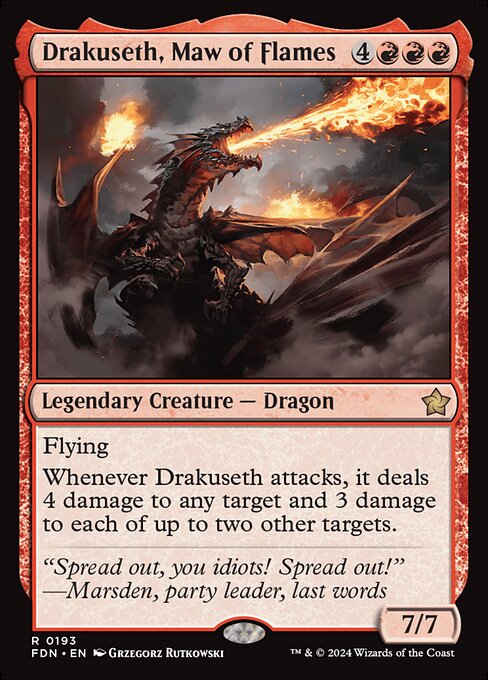 炎の大口、ドラクセス/Drakuseth, Maw of Flames [FDN][FOIL][プレリリース]