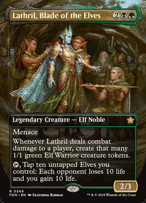 エルフの刃、ラスリル/Lathril, Blade of the Elves [FDN-BF][ボーダーレス][FOIL]