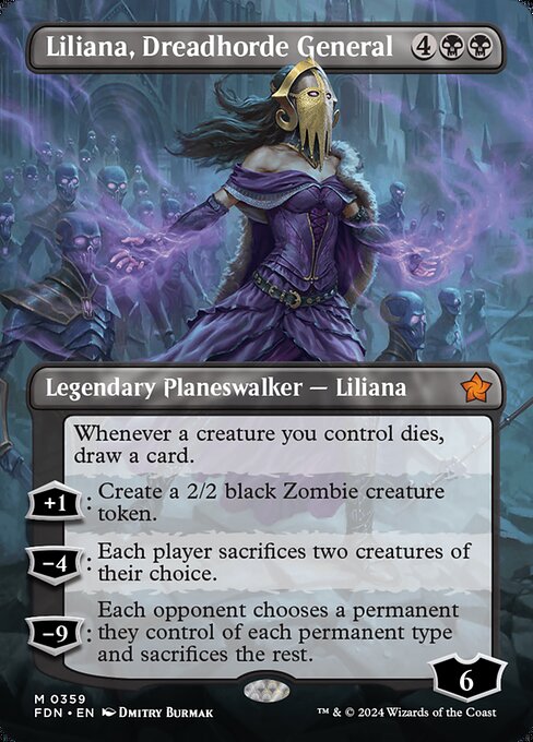 戦慄衆の将軍、リリアナ/Liliana, Dreadhorde General [FDN-BF][ボーダーレス][FOIL]