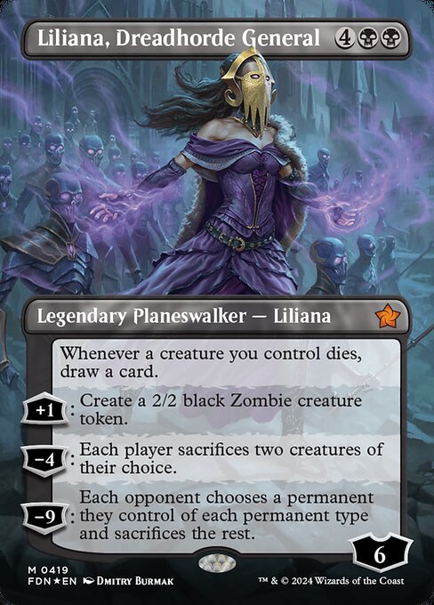 戦慄衆の将軍、リリアナ/Liliana, Dreadhorde General [FDN-BF][ボーダーレス][FOIL][マナ]