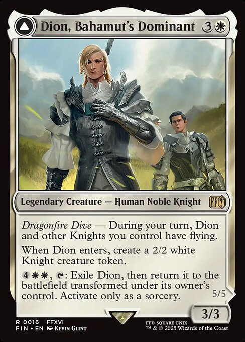 バハムートのドミナント、ディオン/Dion, Bahamut's Dominant - 光の召喚獣、バハムート/Bahamut, Warden of Light [FIN][FOIL]