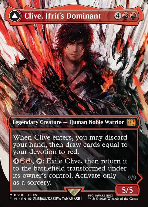 イフリートのドミナント、クライヴ/Clive, Ifrit's Dominant - 火の召喚獣、イフリート/Ifrit, Warden of Inferno(318) [FIN-BF][ボーダーレス][FOIL]