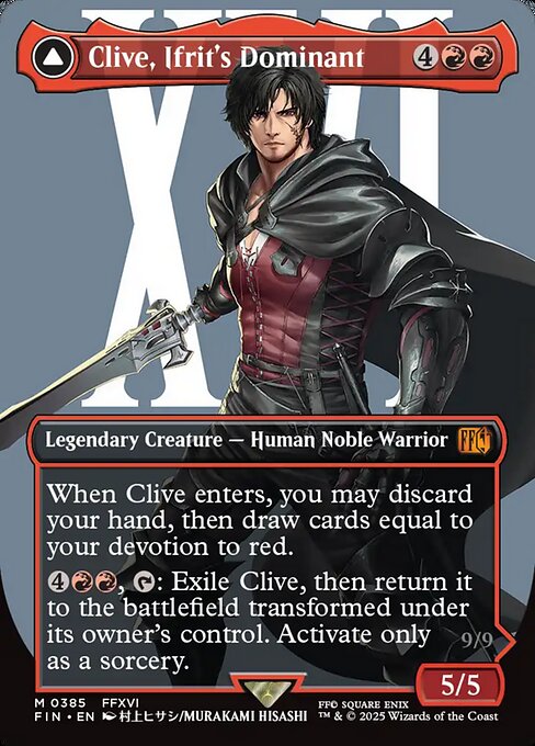 イフリートのドミナント、クライヴ/Clive, Ifrit's Dominant - 火の召喚獣、イフリート/Ifrit, Warden of Inferno(385) [FIN-BF][ボーダーレス]
