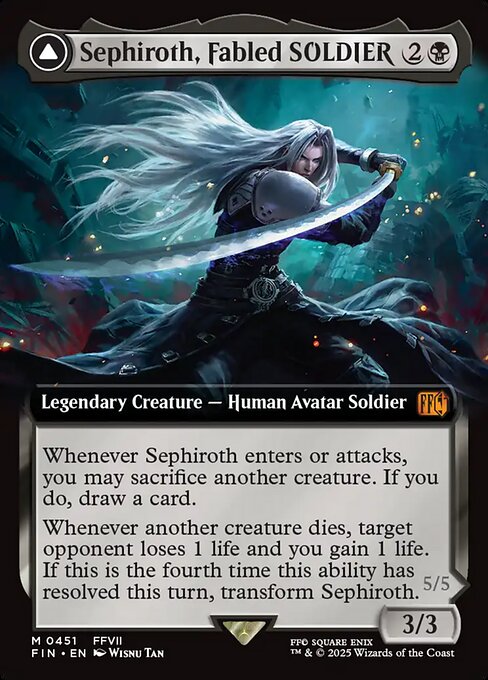 威名のソルジャー、セフィロス/Sephiroth, Fabled SOLDIER - 片翼の天使、セフィロス/Sephiroth, One-Winged Angel [FIN-BF][拡張アート]
