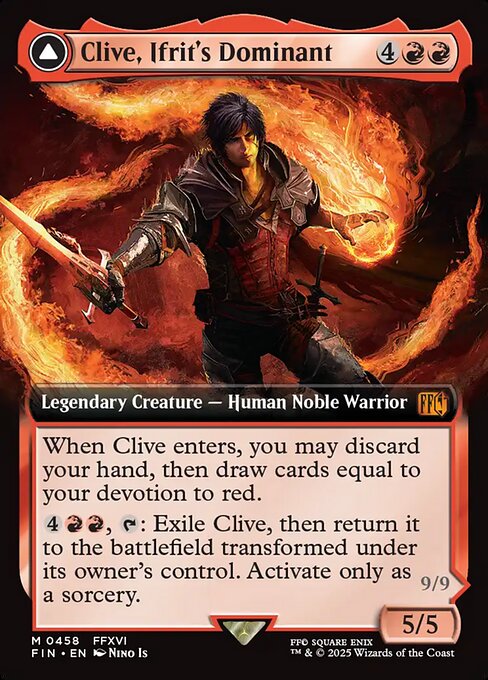 イフリートのドミナント、クライヴ/Clive, Ifrit's Dominant - 火の召喚獣、イフリート/Ifrit, Warden of Inferno [FIN-BF][拡張アート][FOIL]