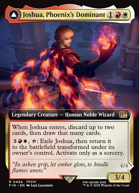 フェニックスのドミナント、ジョシュア/Joshua, Phoenix's Dominant - 火の召喚獣、フェニックス/Phoenix, Warden of Fire [FIN-BF][拡張アート][FOIL]