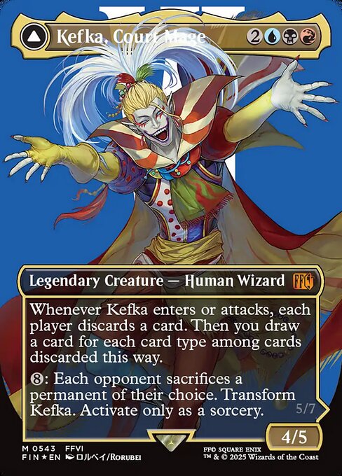 人造魔導士、ケフカ/Kefka, Court Mage - 破壊の化身、ケフカ/Kefka, Ruler of Ruin [FIN-BF][ボーダーレス][FOIL][サージ]