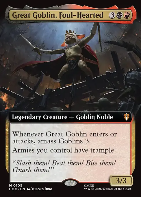 悪意に満ちたる大ゴブリン/Great Goblin, Foul-Hearted [HOC][拡張アート]