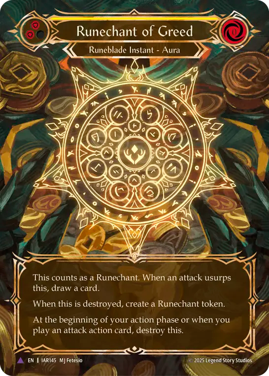[Runeblade]強欲のルーン陣/Runechant of Greed [IAR][Cold Foil][Marvel]