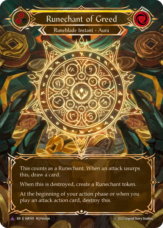 [Runeblade]強欲のルーン陣/Runechant of Greed [IAR][Cold Foil][Marvel]