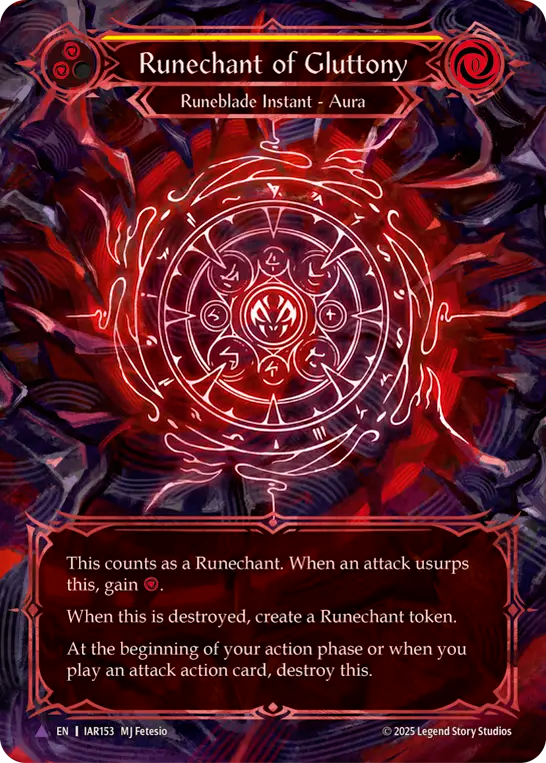 [Runeblade]暴食のルーン陣/Runechant of Gluttony [IAR][Cold Foil][Marvel]