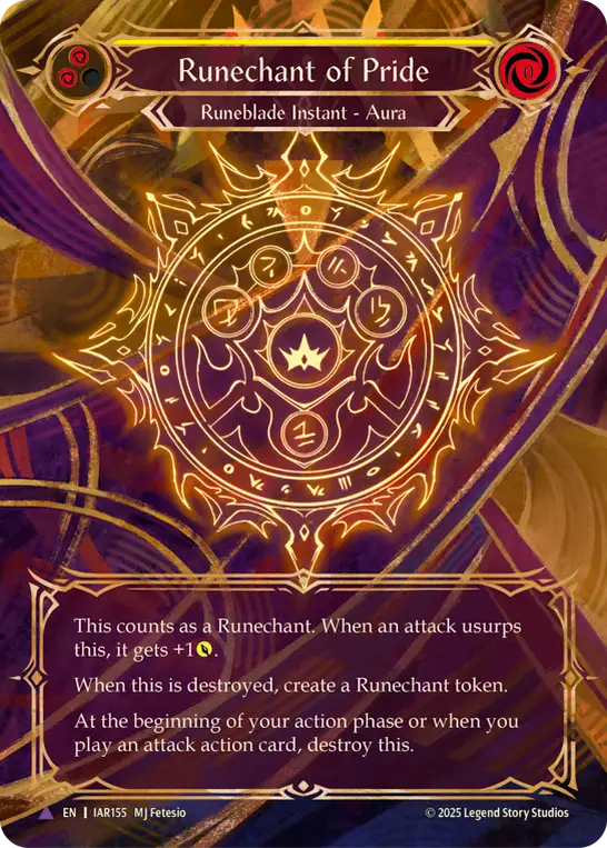 [Runeblade]傲慢のルーン陣/Runechant of Pride [IAR][Cold Foil][Marvel]