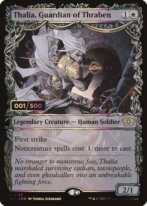スレイベンの守護者、サリア/Thalia, Guardian of Thraben [MUL][ダブルレインボウFOIL]