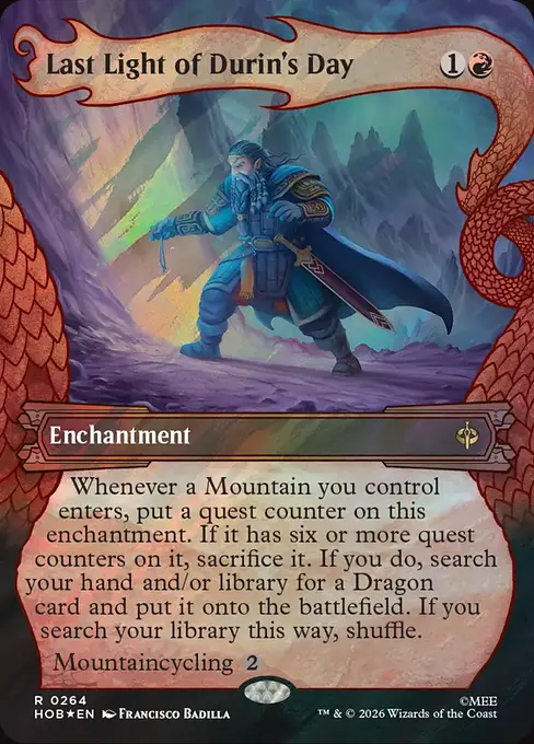 ドゥリンの日の最後の明かり/Last Light of Durin's Day [HOB-BF][ボーダーレス][FOIL][サージ]