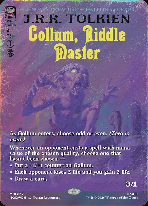 なぞなぞ名人、ゴラム/Gollum, Riddle Master [HOB-BF][ボーダーレス][FOIL][サージ]