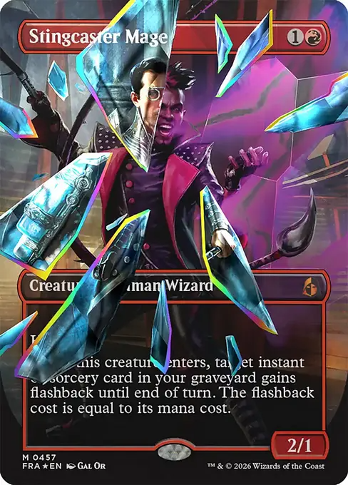 棘唱の魔道士/Stingcaster Mage [FRA-BF][ボーダーレス][FOIL][ファセット]