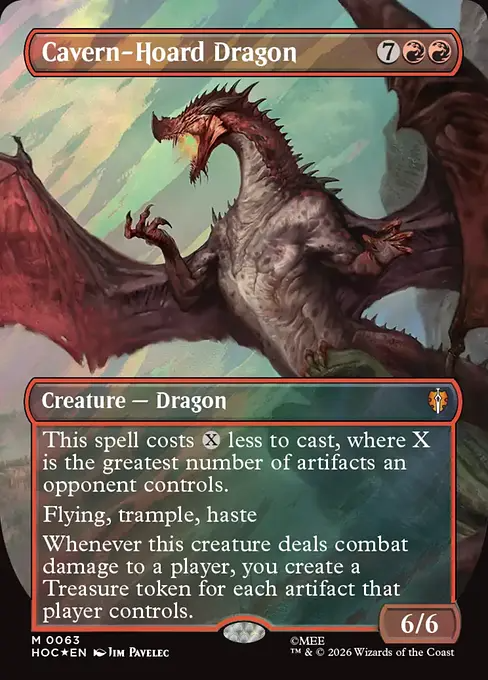 洞窟に宝蓄えしドラゴン/Cavern-Hoard Dragon [HOC][ボーダーレス][FOIL][サージ]