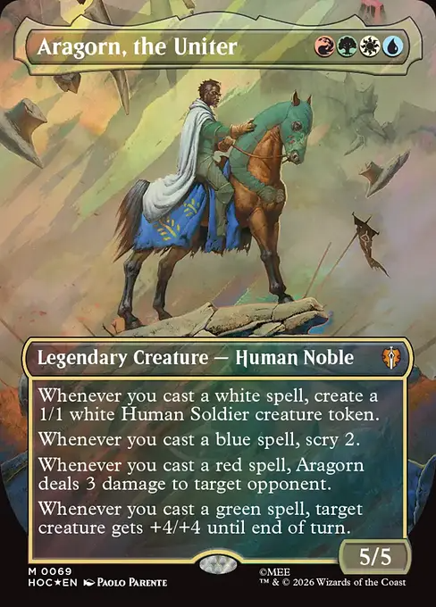 統一王、アラゴルン/Aragorn, the Uniter [HOC][ボーダーレス][FOIL][サージ]