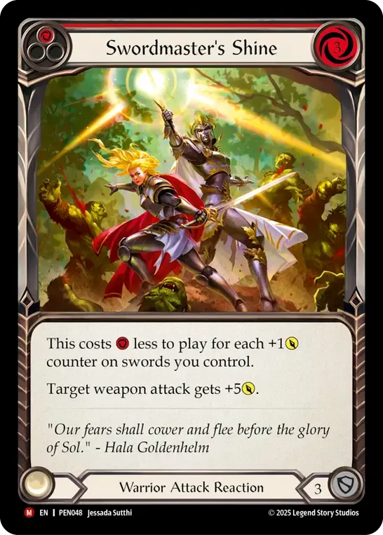 [Warrior]ソードマスターの威光/Swordmaster's Shine [PEN][Rainbow Foil]